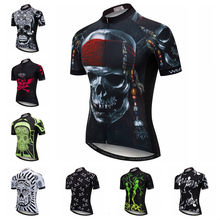 Maillot de Ciclismo de manga corta para hombre, Ropa para bicicleta de montaña, Maillot para jóvenes, camiseta de Ciclismo con esqueleto de Calavera, 2021 2024 - compra barato