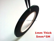 5mm*5M Foam thick=1mm Smart Phone Repair Dust Proof Black Two Sides Adhesive Foam Tape 2024 - buy cheap