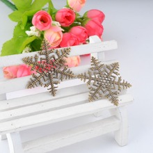Free shipping Retail 5Pcs Antique Bronze Filigree Snowflake Wraps Connectors Metal Crafts Decoration DIY Findings 45x45mm 2024 - buy cheap