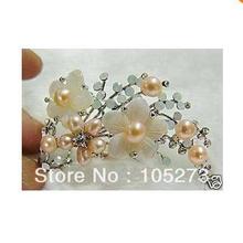 New Arriver Charming Women's Jewelry Natural Pink Freshwater pearl White Shell Flower Brooches Fashion Style New Free Shipping 2024 - buy cheap