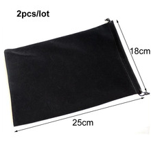 2pcs/lot 18x25cm Black/Silver Gray/Blue/Red/Rose/Coffee Drawstring Velvet Pouches For Christmas Wedding Packaging Gift Bags 2024 - buy cheap