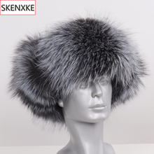 New Men Winter Genuine Real Fox Fur Hat 100% Natural Real Sleepskin Leather Cap Warm Soft Russia Men Real Fox Fur Bomber Hats 2024 - buy cheap