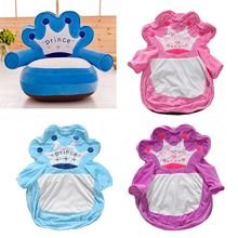 Baby Kids Only Cover NO Filling Cartoon Crown Seat Children Chair Neat Puff Skin Toddler Children Cover for Sofa 2024 - buy cheap