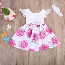 Cute Kids Toddler Baby Girls Tulle Flower Gown Cute Mini Dresses Princess Dress Clothing Sleeveless Lace Sundress 1-6Y 2024 - buy cheap