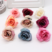 10pcs/lot 5.5cm mini silk rose head artificial flowers wedding home decoration DIY flower wall scrapbook gift box craft flowers 2024 - compre barato