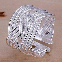 Women's Fashion Silver Plated Claw Ring Woven Mesh Style Jewelry Gift US 8 2024 - buy cheap