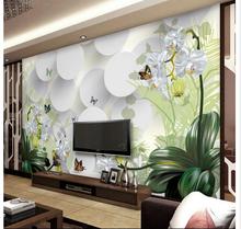 Custom photo wallpaper 3d wallpapers murals Idyllic landscape orchid flower TV sofa background wallpaper 3d mural wall papers 2024 - buy cheap