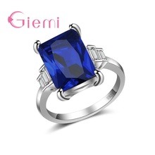 Hot Sale AAA+ Dark Bule Opal 925 Sterling Silver Geometric Ring  For Women Female Party Engagement Jewelry Accessories 2024 - buy cheap
