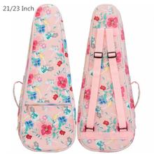 21 / 23 Inch Flower Printed Leather Ukulele Bag 12mm Cotton Soft Case Gig Ukelele Mini Guitar Waterproof Backpack 2024 - buy cheap