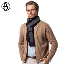 Bufanda de lana FS de diseñador de marca de lujo para hombre, chal tipo pashmina de Cachemira, Color grueso de contraste, chal largo suave y cálido, bufanda Echarpe 2024 - compra barato