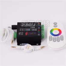 5 uds. DC12-24V 18A Music 2 2CH RGB LED controlador de Audio control con RF inalámbrico remoto música para 5050 3528 5630 LED tira de luz 2024 - compra barato