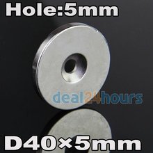 OMO Magnetics 1PC Big N35 Super Strong Magnets Disc 40mm x 5mm Countersunk Hole 6mm Rare Earth Neodymium 2024 - buy cheap