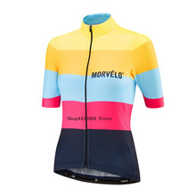 Camisa de ciclismo das mulheres da bicicleta jerseys 2019 estrada mtb bicicleta roupas manga curta ropa ciclismo maillot branco topo corrida morvelo 2024 - compre barato