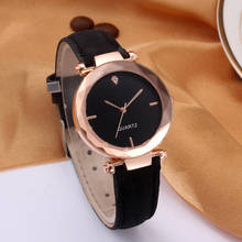 Reloj de pulsera de cuero Casual para mujer, reloj de lujo femenino, reloj de pulsera de cuarzo analógico, relojes sencillos de diamantes, nuevo B50 2024 - compra barato