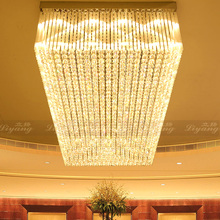 Luxury living room rectangular single-layer crystal ceiling lamp jewelry store hall light hotel lobby light villa corridor light 2024 - buy cheap