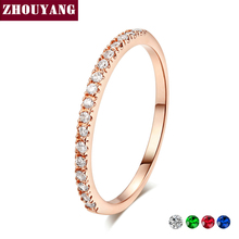Dainty Wedding Ring For Women Man Concise Classical Multicolor Mini Zircon Rose Gold Color Fashion Jewelry R132 R133 ZHOUYANG 2024 - купить недорого
