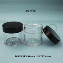 10pcs/Lot  Promotion Empty 30g PS Cream Jar Plastic Facial Cream Pot Cosmetic 1/3 OZ Container Black Lid 30ml Refillable Can 2024 - buy cheap
