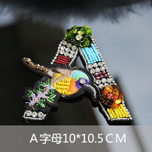 letter A bird sequins Rhinestones bead brooch patches applique embroidered fabric sew on patch fashion clothing decoration patch 2024 - buy cheap