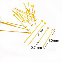 50pcs Stainless Steel Gold Color Eye Head Pins 30mm/40mm   Findings For Diy Jewelry Making Jewellry Accessories 2024 - buy cheap