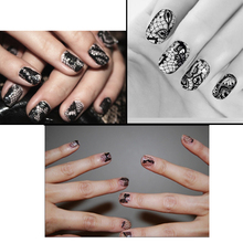 DIY Art Decal Black Lace Nails Accessoires Design Nail Foil Stickers Transfer Tips Manicure Sticker Decal decorations manicure 2024 - buy cheap
