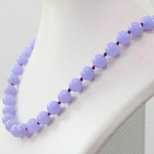 Purple violet natural stone jades chalcedony 8mm 10mm 12mm round beads fashion women diy jewelry chain necklace 18inch B1025 2024 - buy cheap