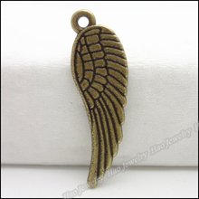 Pingente com asa de bronze antigo, pingente com ajuste para pulseiras, colar de metal para fazer jóias diy, 90 peças 2024 - compre barato