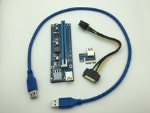 Cable de alimentación para minería de bitcoin, extensor de tarjeta elevadora PCI-E de 16x60CM, USB 3,0, PCI-E, SATA de 15 Pin-6Pin 2024 - compra barato