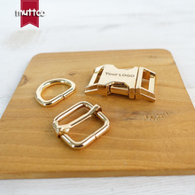 20sets/lot (metal buckle+adjust buckle+D ring/set) DIY dog collar accessory golden 2.0cm engraved buckle kirsite customize LOGO 2024 - buy cheap