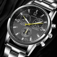 Geneva Sport Watch Men Fashion Luxury Wristwatch Stainless Steel Men's Watch Male Clock 2022 relojes hombre relogio masculino 2022 - buy cheap