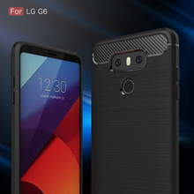Funda de silicona para LG G6 G6 G7 Q6, Funda suave de fibra de carbono TPU, cepillada, accesorio para teléfono móvil 2024 - compra barato
