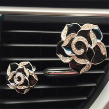 2pcs/set Cute Camellia Flower Car Air Freshener Solid Fragrance Air Vent Perfume Auto Decoration with Clip 2024 - buy cheap