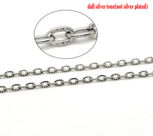 DoreenBeads-eslabones de Color plata abiertos, 10M, con textura de cadenas (B15335), yiwu 2024 - compra barato