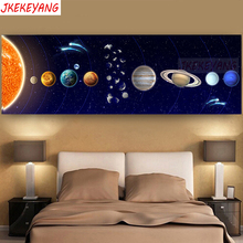 Tamanho grande 5d diy pintura diamante "sistema solar planetas" completo broca quadrada ponto cruz bordado decoração de casa y3189 2024 - compre barato