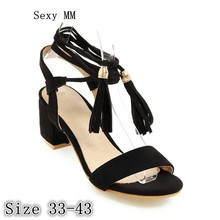 Women Gladiator Sandals Square High Heels Peep Toe Pumps Summer Shoes Woman High Heel Sandals Plus Size 33 - 40 41 42 43 2024 - buy cheap