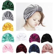 Cute Children Gold velvet Bandanas Hat Turban Headband Kids Girls Hair Head Wrap Bands Accessories Headwrap Headwear Headdress 2024 - buy cheap