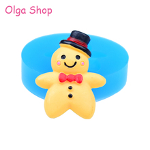 QYL106 28.1mm Christmas Gingerbread Man Silicone Mold - for Sugarcraft Fondant, Cake Decoration, Chocolate, Cookie Biscuit Resin 2024 - buy cheap
