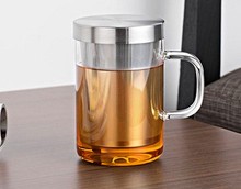 Taza de té de Kung Fu con filtro de tetera exquisita, vaso elegante de vidrio resistente al calor con tapa de acero inoxidable JN 1033, 1 ud. 2024 - compra barato