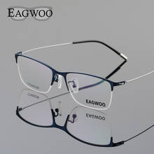 Eagwoo Titanium Eyeglasses Half Rim Optical Frame Prescription Spectacle Wire Temple Glasses Men Nerd Slim Light Eyeglasses 5205 2024 - buy cheap