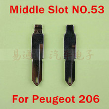 Middle Slot NO. 53 Car Remote Key Blade Peugeot 206  Modified Flip Remote Key Shell Blade Repacemet 2024 - buy cheap