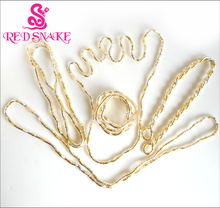 RED SNAKE 5pcs/lot  Bendy Fashion Flexible Gold+Silver plated Mixedcolor  Snake Necklace 90cm*5mm Larger Manufactory Price 2024 - buy cheap