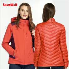Snowii jaqueta feminina de inverno para caminhadas ao ar livre, corta-vento, aquecida, térmica, com capuz 2024 - compre barato