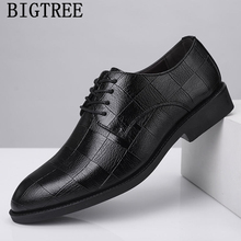 Zapatos formales a cuadros para Hombre, calzado de vestir de cuero para boda, oficina, Oxford, Fiesta 2024 - compra barato