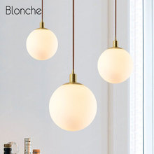 Nordic Glass Ball Pendant Lights Modern White Hanging Lamp for Kitchen Dining Room Bedroom Industrial Loft Style Light Fixtures 2024 - buy cheap