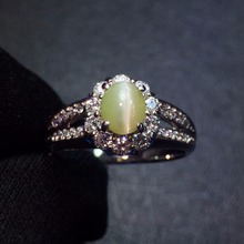 Fine Jewelry  Real Platinum Pt900 100% Natural Chrysoberyl Cat's Eye 1.18ct Gemstones Female Wedding Rings for women Fine Ring 2024 - buy cheap