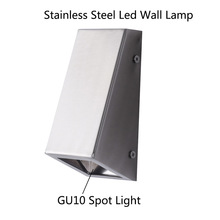 Lámparas de pared al aire libre de acero inoxidable con GU10 hembra impermeable 5w 85 265 de la pared exterior luz industrial Decoración 2024 - compra barato