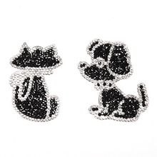 Animal Cat Dog Rhinestone  Applique Iron-On Patches For Clothes Bag Cap Fashion Sticker DIY Craft Repair Decoration 2024 - buy cheap