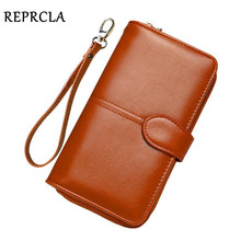 Клатч REPRCLA женский кожаный, дизайнерский вместительный бумажник с кармашком для карт, Дамский кошелек с ремешком на запястье 2024 - купить недорого