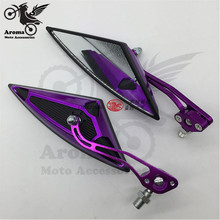 colorful pro motorcycle rearview mirror 10mm 8mm screw motorbike mirrors 6 colors purple red gold sliver white moto side mirror 2024 - buy cheap