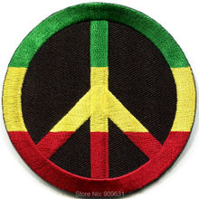 Peace sign hippie retro Judah flag weed pot reggae applique iron-on patch 2024 - buy cheap