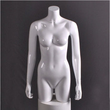 Best Quality Gloss White Fiberglass Half Body Mannequin Female Upper Body Mannequin Factory Direct Sell 2024 - buy cheap